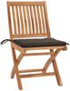 vidaXL Klappbare Gartenstühle mit Kissen 4 Stk. Massivholz Teak 3072815 Bild 2
