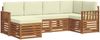 vidaXL Ecksofa Set mit Kissen 6 pcs Natur und Creme 3375080 Bild 2