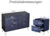 UEV Schlafzimmer-Set, 3er-Set Schlafzimmermöbel, Sparset Jugendzimmer-Set, (Kommode mit 6 Schubladen und 2er-Set Nachttisch, Modern Linienmuster, Skandinavisch Goldene Griffe und Füße), Schublade mit Soft-close, Sideboard mit Kisppschutz Bild 2