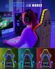BIGZZIA Gaming-Stuhl mit LED - Gaming Chair Gamer Stühle RGB Licht, Beleuchtung Computerstuhl Höhenverstellbar Ergonomisch Bürostuhl Bild 2
