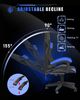 BIGZZIA Gaming-Stuhl mit LED - Gaming Chair Gamer Stühle RGB Licht, Beleuchtung Computerstuhl Höhenverstellbar Ergonomisch Bürostuhl Bild 3