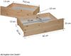 Bettkasten 2er Set Holz Aufbewahrung mit Rollen Bettschublade Bett Auszug Schublade Box Natur Bild 4