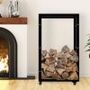 Kaminholzregal innen Metall SATLO - mit Rollen Brennholzregal innen Kaminholzständer Kaminholzhalter Feuerholzregal Innen Schwarz, 25x60x100cm Bild 2