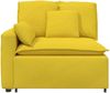 vidaXL Modulares Sofa Endmodul mit Armlehne Kissen Hellgelb 100 cm 4104395 Bild 3