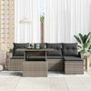 vidaXL Garten-Sofa-Set mit Kissen 6 pcs Grau Poly-Rattan 3348625 Bild 3