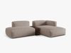 Micadoni Ecksofa Martina 2-Sitzer mit Couchtisch Rechts Strukturierter Stoff Dunkelbeige Bild 2