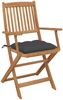 vidaXL Klappbare Gartenstühle mit Kissen 8 Stk. Massivholz Akazie 3075100 Bild 2