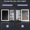 SONNI Badezimmerspiegelschrank Schiebetür Spiegelschrank bad mit beleuchtung 50 x 70 cm LED Licht Wandregal Hängeschrank Wandboard Schrank Regal Vitrine Badschrank Bild 4