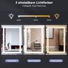 SONNI Badezimmerspiegelschrank Schiebetür Spiegelschrank bad mit beleuchtung 50 x 70 cm LED Licht Wandregal Hängeschrank Wandboard Schrank Regal Vitrine Badschrank Bild 2