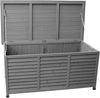 LECO Kissenbox VINTAGE, Tannenholz anthrazit lasiert, Stahlblechdeckel anthrazit, 132 x 66 x 61 cm Bild 2