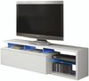 Dmora Amiuty TV-Ständer, Wohnzimmer-Buffet, Sideboard für Wohnzimmer-Fernseher mit 1 Tür, TV-Ständer mit LED-Licht, 150 x 41 x 50 cm, glänzend weiß Bild 4