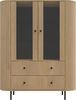 Ovalio Vitrine Typ 122 Standvitrine Schublade Modern Wohnzimmer Farbwahl Sandbeige, Cremona-Eiche und Dunin-Eiche Bild 4