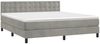 vidaXL Boxspringbett mit Matratze & LED Hellgrau 160x200 cm Samt 3134651 Bild 3