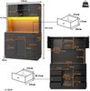 Hochschrank aus MDF mit LED-Beleuchtung & 8 Schubladen, 120 x 40 x 183,5 cm, Schwarz Bild 4