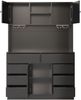 Hochschrank aus MDF mit LED-Beleuchtung & 8 Schubladen, 120 x 40 x 183,5 cm, Schwarz Bild 5