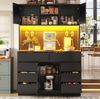 Hochschrank aus MDF mit LED-Beleuchtung & 8 Schubladen, 120 x 40 x 183,5 cm, Schwarz Bild 2