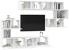 8-tlg. TV-Schrank, Lowboard TV Set Weiß Holzwerkstoff Bild 3