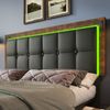 Polsterbett 140×200 cm mit LED-Beleuchtung, 4 Schubladen & höhenverstellbarem Kopfteil,Schwarz Bild 4