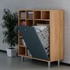 Vicco 'Fynn' Badregal mit Wäschekorb, MDF natur / grün, 78,4 x 34 x 91,6 cm Bild 5