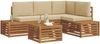 vidaXL Outdoor-Sofagarnitur mit Kissen Natur und Beige 59 x 59 x 37 cm 3375448 Bild 3