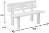 Dmora Außenbank Alim, Monoblock-Gartenbank, Außenbank, 100 % Made in Italy, 110 x 52 x 71 cm, Weiß Bild 3