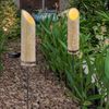 4er Set LED Solar-Steckleuchte, Bambus, Stanzungen, H 79,5 cm Bild 4