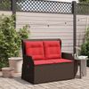 vidaXL Gartenbank mit Liegefunktion und Kissen Braun Polyrattan 368961 Bild 3