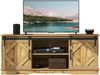 TV-Schrank 150 x 40 x 60 cm aus Spanplatte in Braun mit Schiebetüren & höhenverstellbaren Regalen Bild 2