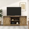 TV-Schrank 150 x 40 x 60 cm aus Spanplatte in Braun mit Schiebetüren & höhenverstellbaren Regalen Bild 5