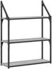 vidaXL Wandregal 3 Fächer Grau Sonoma 60x21x78,5 cm Holzwerkstoff 835452 Bild 2