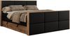 Doppelbett, Boxspringbett mit zwei Multipocket-Matratzen und ein Topper, Bettkästen, Eiche Wotan Holzrahmen, genähtes Kopfteil und Front - ALBERO 2 KING DUO - 160 x 200 cm - Schwarz Kunstleder - H4 Bild 4