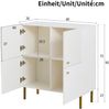 Modernes weißes Sideboard aus MDF mit Zinklegierung-Griffen & Stahlbeinen – Stilvolles Aufbewahrungsmöbel für Wohnzimmer, Schlafzimmer & Flur Bild 5