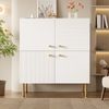 Modernes weißes Sideboard aus MDF mit Zinklegierung-Griffen & Stahlbeinen – Stilvolles Aufbewahrungsmöbel für Wohnzimmer, Schlafzimmer & Flur Bild 3