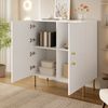 Modernes weißes Sideboard aus MDF mit Zinklegierung-Griffen & Stahlbeinen – Stilvolles Aufbewahrungsmöbel für Wohnzimmer, Schlafzimmer & Flur Bild 4