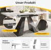 Merax Esstisch Teleskoptisch(99-159×74cm), Ausziehbarer Esstisch, platzsparender Küchentisch,Breite Arbeitsfläche, Flexibles Design, für Homeoffice und Wohnzimmer, Weißer Tischplatte mit Säulenbeinen Weiß + Schwarz Bild 5