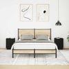 vidaXL Nachttische mit LED-Leuchten 2 Stk. Schwarz 38x34x50 cm 861268 Bild 5