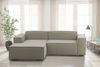 Dmora Sofa mit Halbinsel Assurte, modulares Sofa mit linker Chaiselongue, modernes Stoffsofa, 100 % Made in Italy, 240 x 170 x 70 cm, Taupe Bild 2