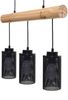 Pendelleuchte HWC-H83, Hängelampe Hängeleuchte, Industrial Vintage Massiv-Holz Metall schwarz ~ 3 Rohrlampenschirme Bild 4