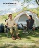 SONGMICS Campingstuhl 2er Set, klappbar, Klappstuhl, breiter Sitz, hohe Rückenlehne, Outdoor-Stuhl, tragbar, Outdoor-Stuhl, Getränkehalter, Handyhalter, Stoff-Organizer, schwarz-grau Bild 2