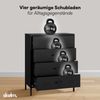 skølm 'Atria' Metallkommode, schwarz, 100x40x80 cm, Metallschrank mit 4 Schubladen Bild 5