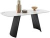 Esstisch >TOBELO< Designergestell, weiß marmoriert, Keramik - 180x76x90cm (BxHxT) Bild 4