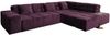 KAWOLA Sofa NEVADA Ecksofa Velvet purple Recamiere rechts 82 x 215 x 319 cm Bild 3