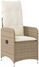 vidaXL Gartensessel 2 Stk. Verstellbar mit Tisch Beige Poly Rattan 365693 Bild 4