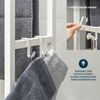 Stand-Handtuchhalter aus mattweißem Metall mit Bambus, extra großer freistehender Handtuchständer Bild 5