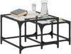 vidaXL Satztische 2 Stk. mit Glasplatte Transparent Stahl 845982 Bild 3