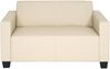 2er Sofa Couch Lyon Loungesofa Kunstleder ~ creme Bild 4