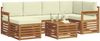 vidaXL Ecksofa Set mit Kissen 7 pcs Natur und Creme Massivholz Akazie 3375115 Bild 3