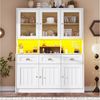 REDOM Hochschrank Moderner Küchenschrank (mit App-gesteuerter LED-Beleuchtung, verstellbaren Ablagen & Kippschutz, 140×40×175cm) Kippschutz Bild 4