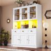 REDOM Hochschrank Moderner Küchenschrank (mit App-gesteuerter LED-Beleuchtung, verstellbaren Ablagen & Kippschutz, 140×40×175cm) Kippschutz Bild 2