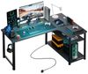 GTPLAYER Schreibtisch Gaming Tisch Eckschreibtisch mit Regal USB-Ladeanschluss und Steckdose (1 Tisch), 120/100cm Computertisch L Form, PC Tisch für Büro, Heimbüro Bild 4